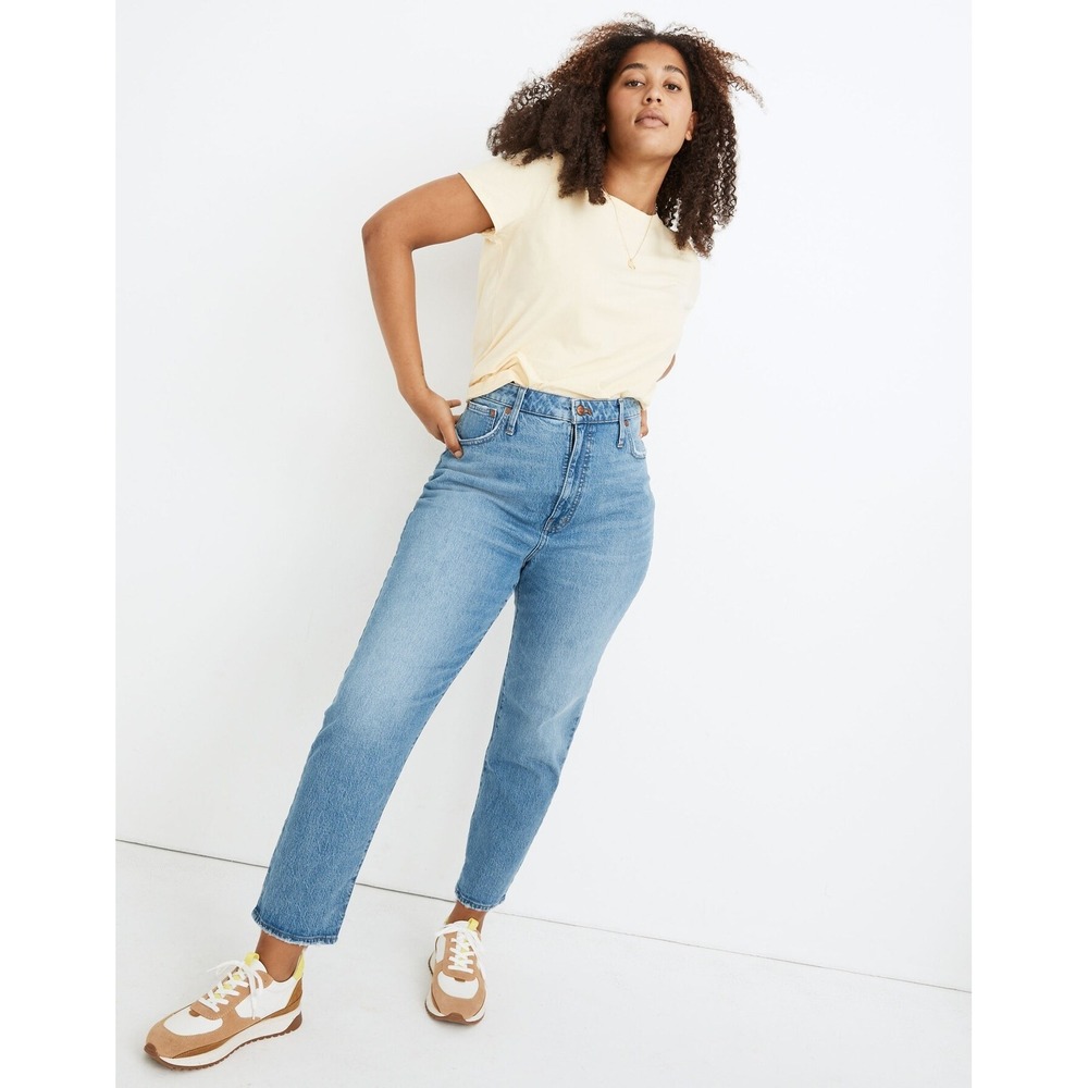 Madewell Classic Straight Jean High Rise Medium Wash Stretch Denim Size 26‎ Tall